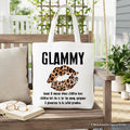 Glammy Leopard Lips Canvas Tote Bag, Coquette Gift Shopper for Stylish and Glamorous Grandmas